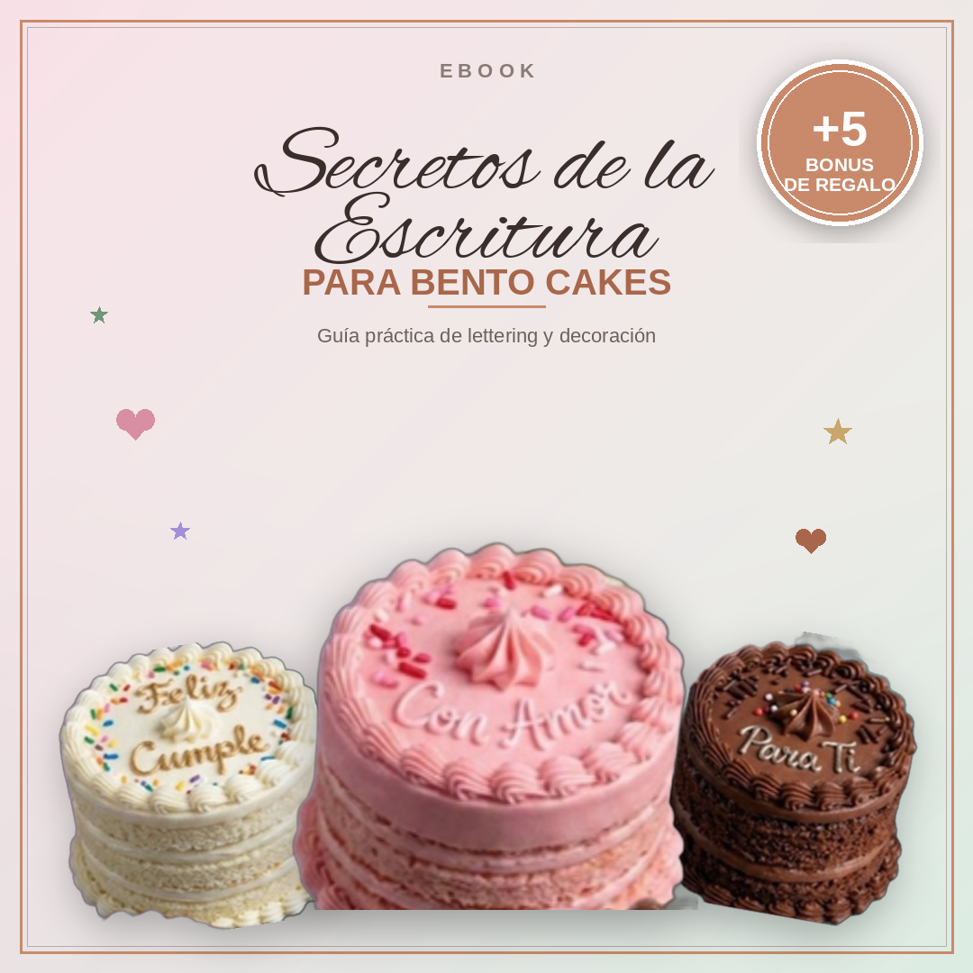 Escritura para bento cakes + 5 bonus: Transformá tu decoración